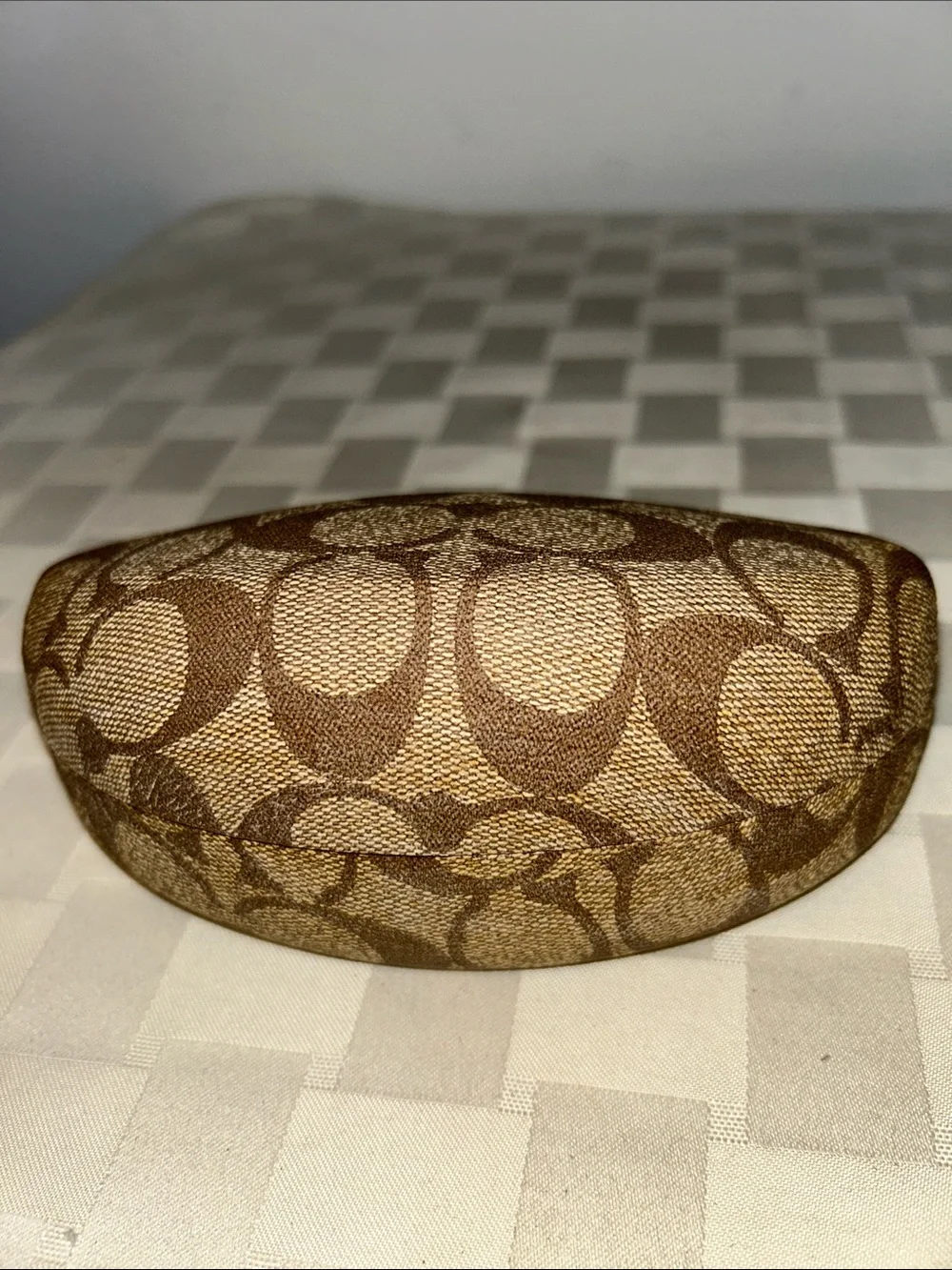 Coach Signature Hard Eyeglass Case with signature cleaning cloth